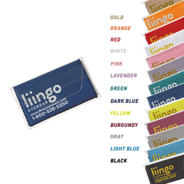 Purity™ Imprinted Microfiber Cloth in Clear Pouch (Metallic Ink)