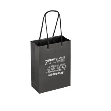 Boutique Imprinted Shopping Bags Black - Laminated (Small) [Min. Order Qty: 500 Bags]