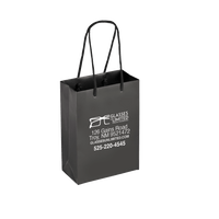 Boutique Imprinted Shopping Bags Black - Laminated (Small) [Min. Order Qty: 500 Bags]