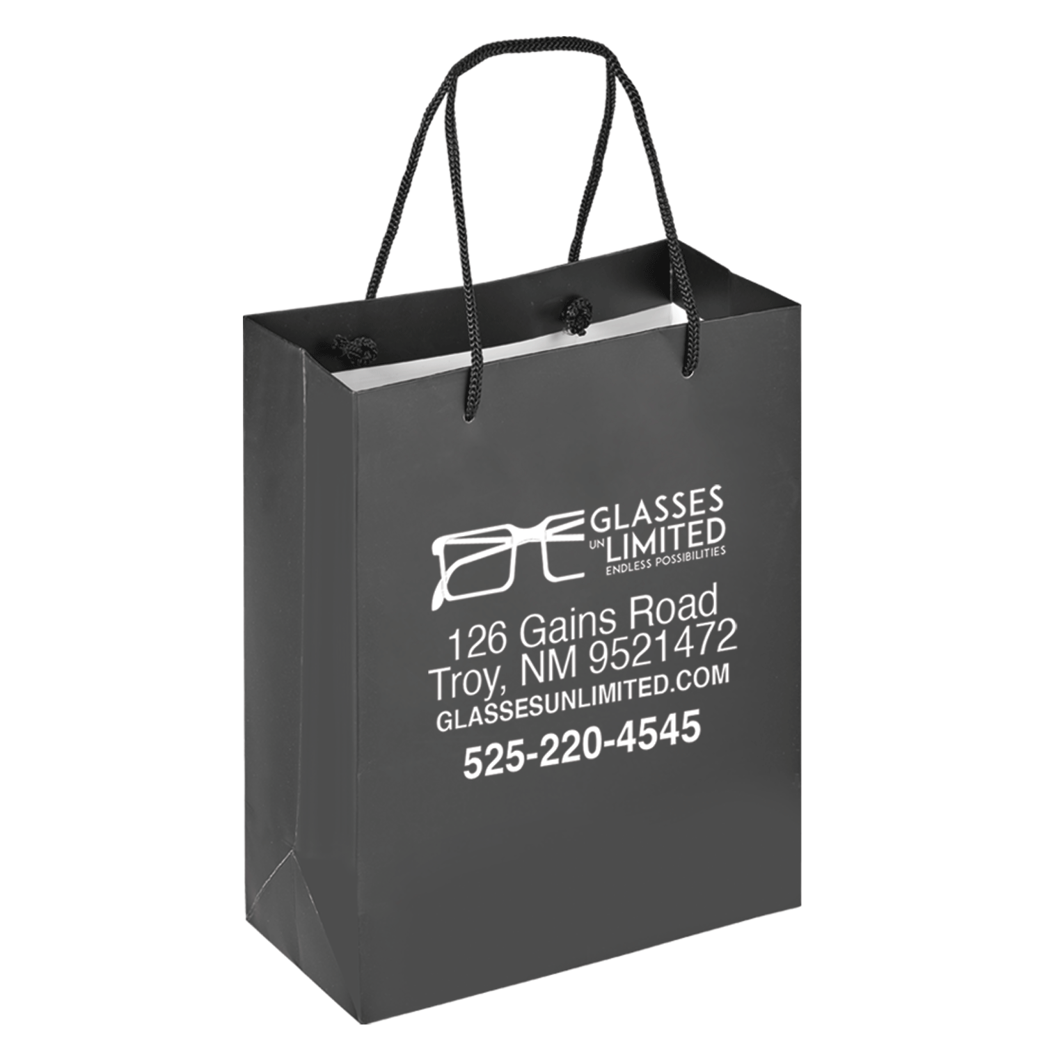 Boutique Imprinted Shopping Bags Black - Laminated (Large) [Min. Order Qty: 500 Bags]