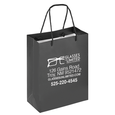 Boutique Imprinted Shopping Bags Black - Laminated (Large) [Min. Order Qty: 500 Bags]