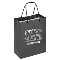 Boutique Imprinted Shopping Bags Black - Laminated (Large) [Min. Order Qty: 500 Bags]