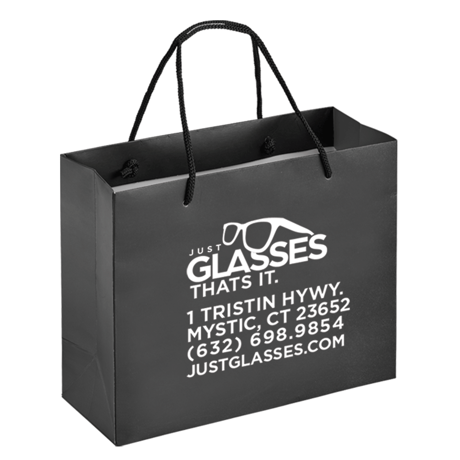 Boutique Imprinted Shopping Bags Black - Laminated (Large) [Min. Order Qty: 500 Bags]