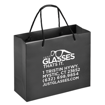 Boutique Imprinted Shopping Bags Black - Laminated (Large) [Min. Order Qty: 500 Bags]