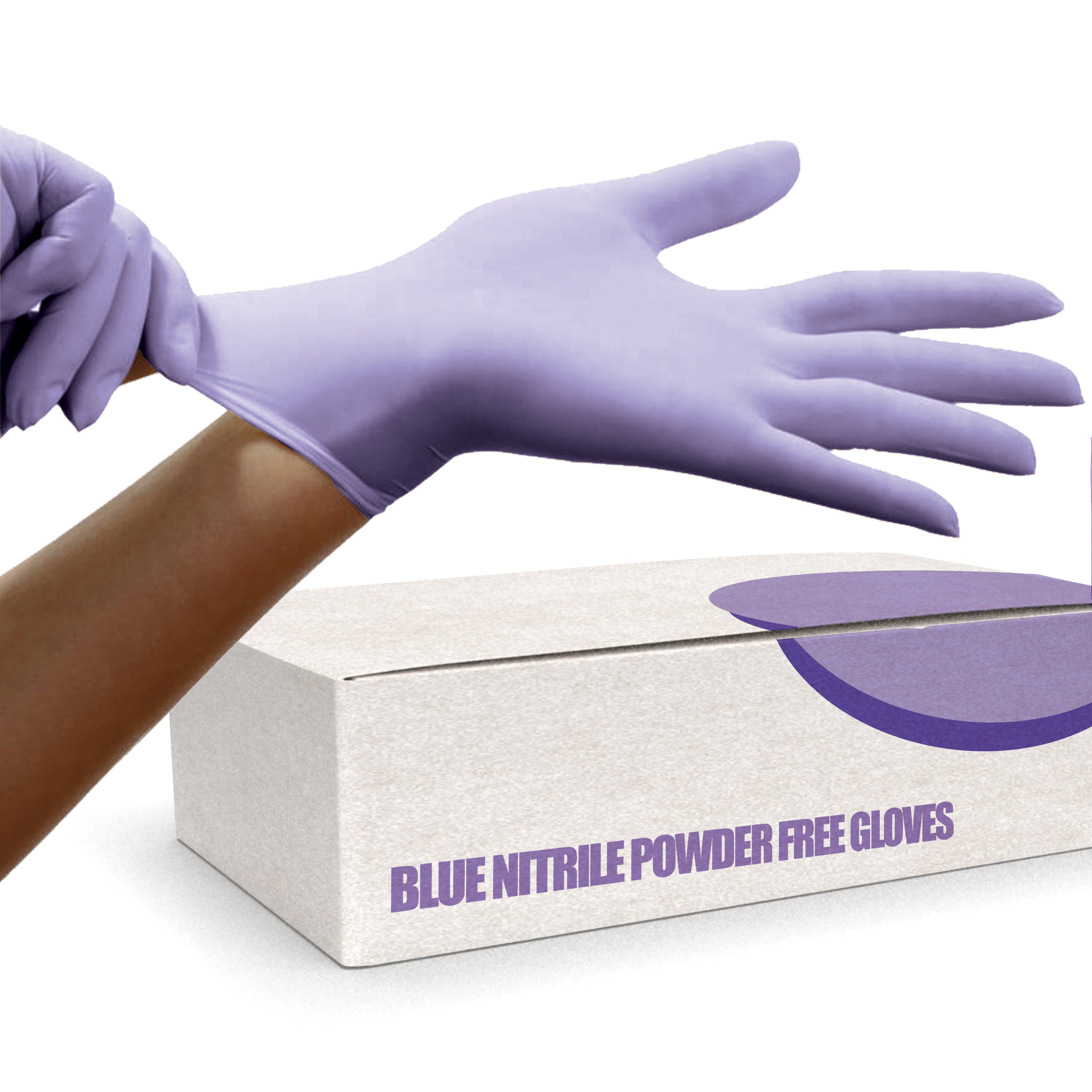Blue Nitrile High Dexterity Powder Free Gloves, 3 mil