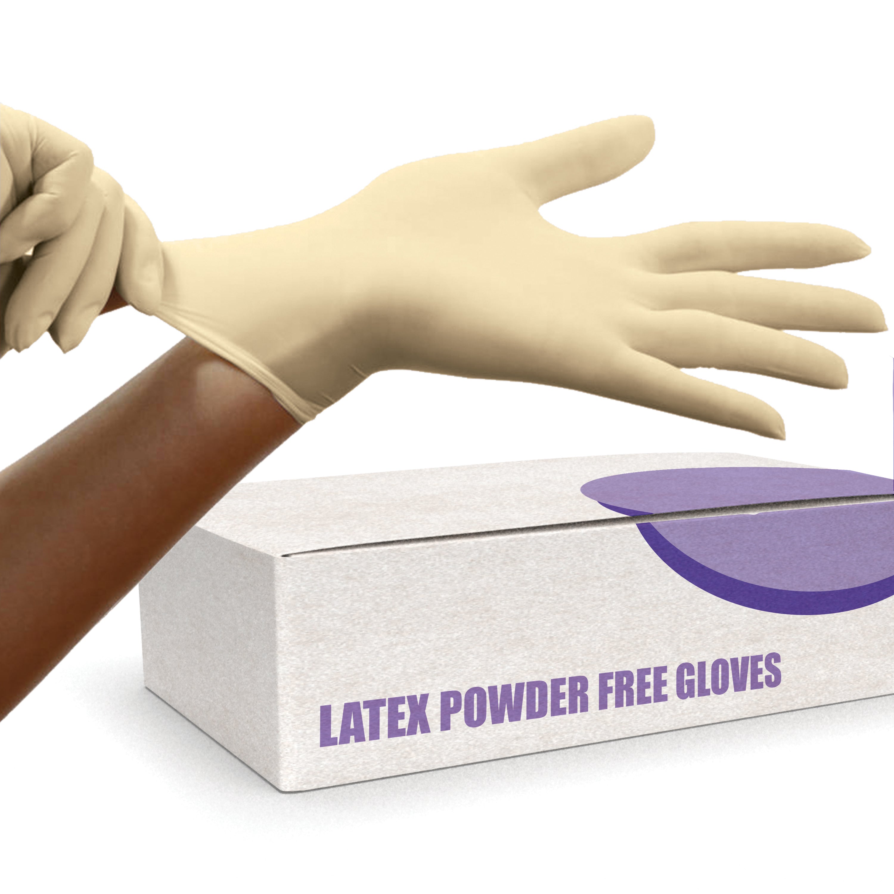 Powdered shop latex gloves